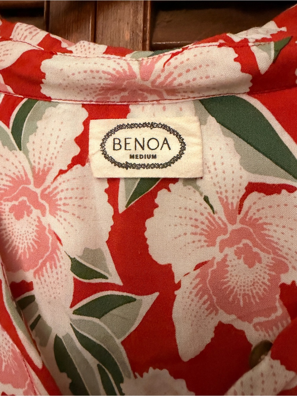 Benoa Red Floral Button-Up Shirt - Picture 3 of 3